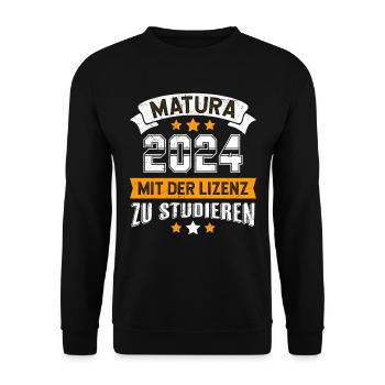 Matura 2024 Avec le permis d’étudier - Sweat-shirt Unisexe - noir - Devant - Alina (178cm) & Michal (187cm)