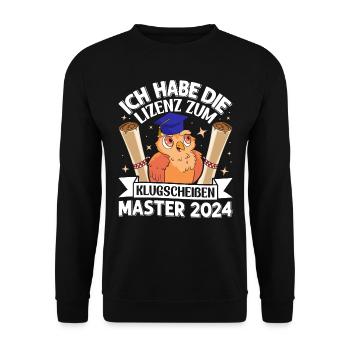 Master 2024 I have the license to be smart-ass - Unisex Sweatshirt - black - Front - Alina (178cm) & Michal (187cm)