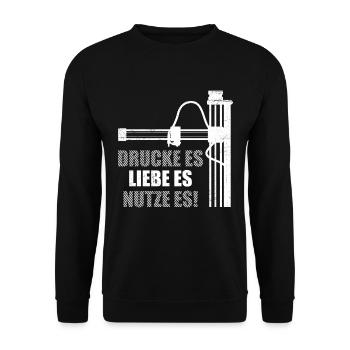 Impression 3D Fan Prints Aimez-le, utilisez-le ! - Sweat-shirt Unisexe - noir - Devant - Alina (178cm) & Michal (187cm)