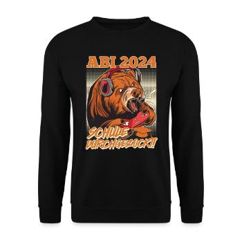 Abi 2024 School Played Through Gamer Funny - Unisex Sweatshirt - black - Front - Alina (178cm) & Michal (187cm)