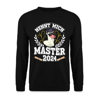 Master's Thesis Done Call Me Master 2024 - Unisex Sweatshirt - black - Front - Alina (178cm) & Michal (187cm)