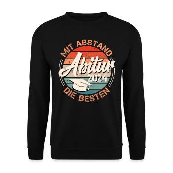 Abitur 2024: By far the BEST high school graduates - Unisex Sweatshirt - black - Front - Alina (178cm) & Michal (187cm)