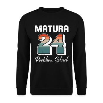 Matura 2024 PROBLEM SOLVED School Leaving Certificate - Unisex Sweatshirt - black - Front - Alina (178cm) & Michal (187cm)