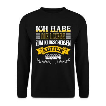 Abitur 2024 ABI Avoir le permis de smartass - Sweat-shirt Unisexe - noir - Devant - Alina (178cm) & Michal (187cm)