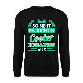 Office This is what a really cool colleague looks like - Unisex Sweatshirt - black - Front - Alina (178cm) & Michal (187cm)