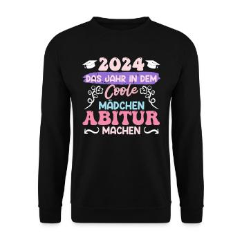 2024 The Year Cool Girls Graduate from High School - Unisex Sweatshirt - black - Front - Alina (178cm) & Michal (187cm)