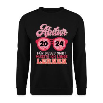 High school graduation 2024 I had to study for this shirt - Unisex Sweatshirt - black - Front - Alina (178cm) & Michal (187cm)