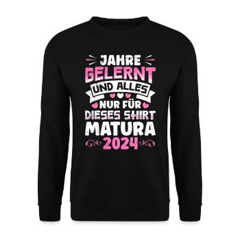 Matura 2024 ans J’ai tout appris pour ce t-shirt - Sweat-shirt Unisexe - noir - Devant - Alina (178cm) & Michal (187cm)