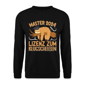 Master 2024 Licence pour Smartass Sloth - Sweat-shirt Unisexe - noir - Devant - Alina (178cm) & Michal (187cm)