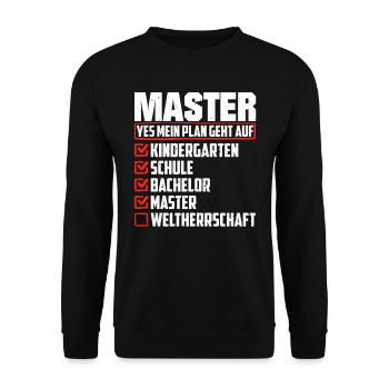 Master's Degree List Completed Master's Thesis - Unisex Sweatshirt - black - Front - Alina (178cm) & Michal (187cm)