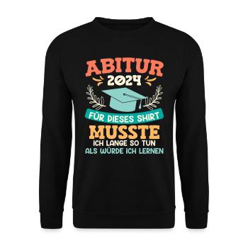 Remise des diplômes du lycée 2024 J’ai dû étudier pour cette chemise - Sweat-shirt Unisexe - noir - Devant - Alina (178cm) & Michal (187cm)