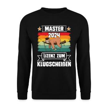 Master 2024 Licence pour Smartass Sloth - Sweat-shirt Unisexe - noir - Devant - Alina (178cm) & Michal (187cm)