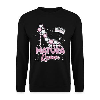 Matura Queen 2024 high school graduate - Unisex Sweatshirt - black - Front - Alina (178cm) & Michal (187cm)