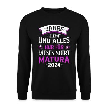 Matura 2024 ans J’ai tout appris pour ce t-shirt - Sweat-shirt Unisexe - noir - Devant - Alina (178cm) & Michal (187cm)