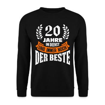 20 years of service Still the BEST - Unisex Sweatshirt - black - Front - Alina (178cm) & Michal (187cm)