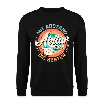 Abitur 2024: By far the BEST high school graduates - Unisex Sweatshirt - black - Front - Alina (178cm) & Michal (187cm)