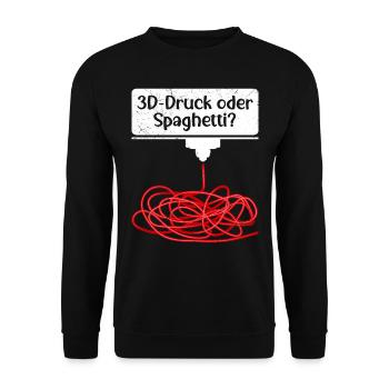 3D Printing or Spaghetti 3D Printing Fail - Unisex Sweatshirt - black - Front - Alina (178cm) & Michal (187cm)
