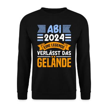 Abi 2024 Abitur A Legend Leaves the Grounds - Unisex Sweatshirt - black - Front - Alina (178cm) & Michal (187cm)