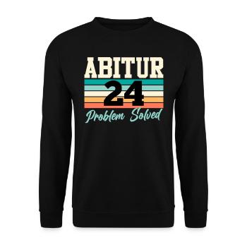 Abitur 2024 Problème Résolu Diplômés Du Secondaire Drôle - Sweat-shirt Unisexe - noir - Devant - Alina (178cm) & Michal (187cm)