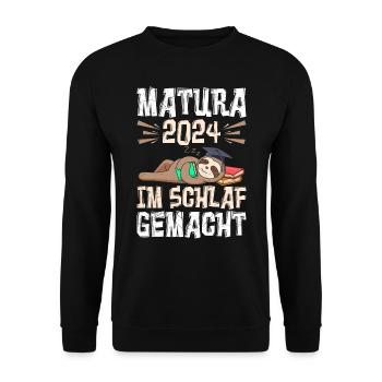 Matura 2024 Made in Sleep Maturiant Drôle - Sweat-shirt Unisexe - noir - Devant - Alina (178cm) & Michal (187cm)