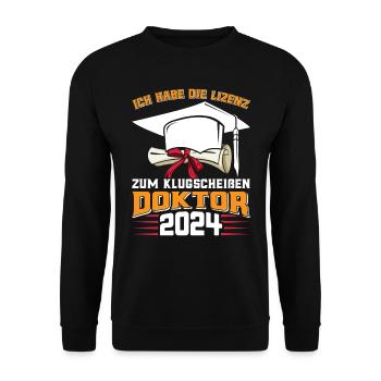 Doctor 2024 Have the license to smart-ass - Unisex Sweatshirt - black - Front - Alina (178cm) & Michal (187cm)
