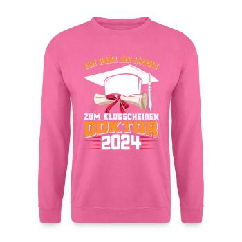 Docteur 2024 Avoir le permis de smart-ass - Sweat-shirt Unisexe - rose - Devant