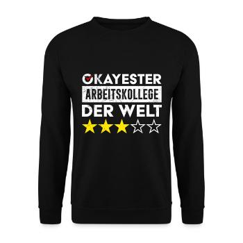 Bürokollege Okayester Arbeitskollege der Welt - Unisex Pullover - Schwarz - Vorne - Alina (178cm) & Michal (187cm)