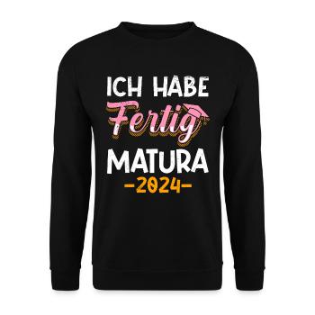 Matura 2024 J’ai fini fille drôle - Sweat-shirt Unisexe - noir - Devant - Alina (178cm) & Michal (187cm)