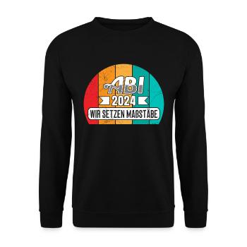 Abitur 2024 Abitur Completed Abitur Graduation - Unisex Sweatshirt - black - Front - Alina (178cm) & Michal (187cm)