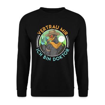 Doctoral Degree Trust Me I'm a Doctor - Unisex Sweatshirt - black - Front - Alina (178cm) & Michal (187cm)