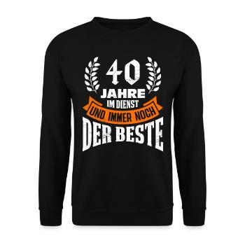 40 ans de service reste le meilleur anniversaire - Sweat-shirt Unisexe - noir - Devant - Alina (178cm) & Michal (187cm)
