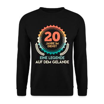 20 Jahre im Dienst Eine Legende auf dem Gelände - Unisex Pullover - Schwarz - Vorne - Alina (178cm) & Michal (187cm)