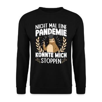 Master's degree Pandemic couldn't stop me - Unisex Sweatshirt - black - Front - Alina (178cm) & Michal (187cm)
