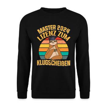 Master 2024 Licence pour Smartass Sloth - Sweat-shirt Unisexe - noir - Devant - Alina (178cm) & Michal (187cm)