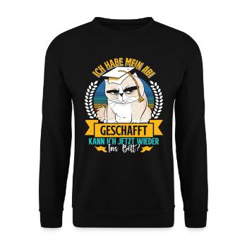 Abiturient Habe Mein Abi Geschafft Abschluss - Unisex Pullover - Schwarz - Vorne - Alina (178cm) & Michal (187cm)