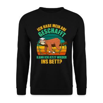 Abiturient Habe Mein Abi Geschafft Abschluss - Unisex Pullover - Schwarz - Vorne - Alina (178cm) & Michal (187cm)
