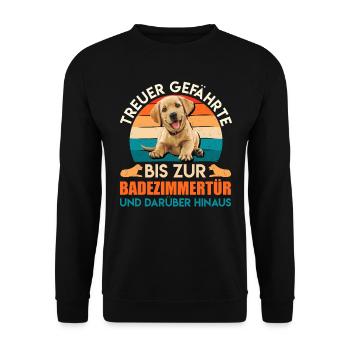 Labrador Liebhaber TREUER GEFÄHRTE Labrador - Unisex Pullover - Schwarz - Vorne - Alina (178cm) & Michal (187cm)