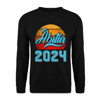 Abitur 2024 Abschluss Abiturient Abi Abiturienten - Unisex Pullover - Schwarz - Vorne - Alina (178cm) & Michal (187cm)