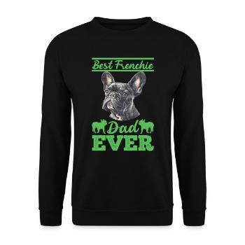 Französische Bulldogge BEST FRENCHIE DAD EVER - Unisex Pullover - Schwarz - Vorne - Alina (178cm) & Michal (187cm)