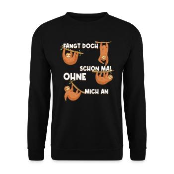 Fauler Kollege Fangt doch Schon mal Ohne Mich an - Unisex Pullover - Schwarz - Vorne - Alina (178cm) & Michal (187cm)