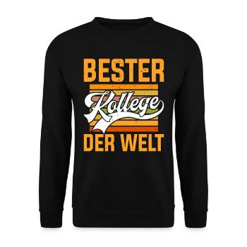 Bester Kollege der Welt Mitarbeiter Bürokollege - Unisex Pullover - Schwarz - Vorne - Alina (178cm) & Michal (187cm)