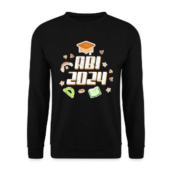 Abi 2024 Abitur Mädchen Abiturientin - Unisex Pullover - Schwarz - Vorne - Alina (178cm) & Michal (187cm)