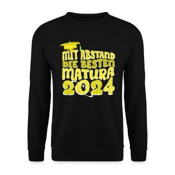 MATURA 2024 Mit Abstand die Besten Maturantin - Unisex Pullover - Schwarz - Vorne - Alina (178cm) & Michal (187cm)
