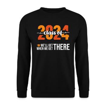 Abiturienten Class of 2024 We'll Get There - Unisex Pullover - Schwarz - Vorne - Alina (178cm) & Michal (187cm)