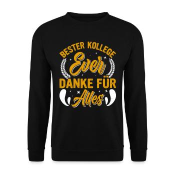 BESTER KOLLEGE EVER Danke für Alles Kollegen - Unisex Pullover - Schwarz - Vorne - Alina (178cm) & Michal (187cm)