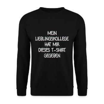 Abschied Mein Lieblingskollege Dieses T-Shirt - Unisex Pullover - Schwarz - Vorne - Alina (178cm) & Michal (187cm)