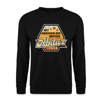Abitur 2024 ABI Schulabschluss Abiturienten - Unisex Pullover - Schwarz - Vorne - Alina (178cm) & Michal (187cm)