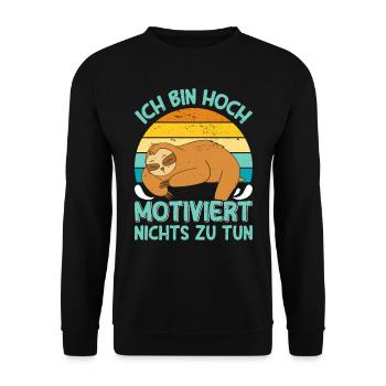 Fauler Kollege Bin Hoch Motiviert Nichts zu Tun - Unisex Pullover - Schwarz - Vorne - Alina (178cm) & Michal (187cm)
