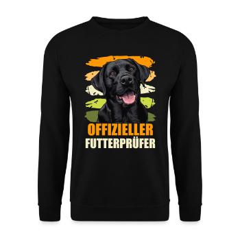 Labrador Besitzer OFFIZIELLER FUTTERPRÜFER Lustig - Unisex Pullover - Schwarz - Vorne - Alina (178cm) & Michal (187cm)