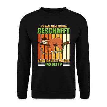 Maturanten Habe die Matura Geschafft Lustiges - Unisex Pullover - Schwarz - Vorne - Alina (178cm) & Michal (187cm)